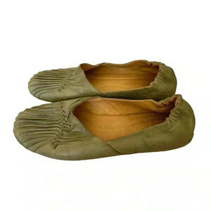 Chocolat Blu Olive Green Flats